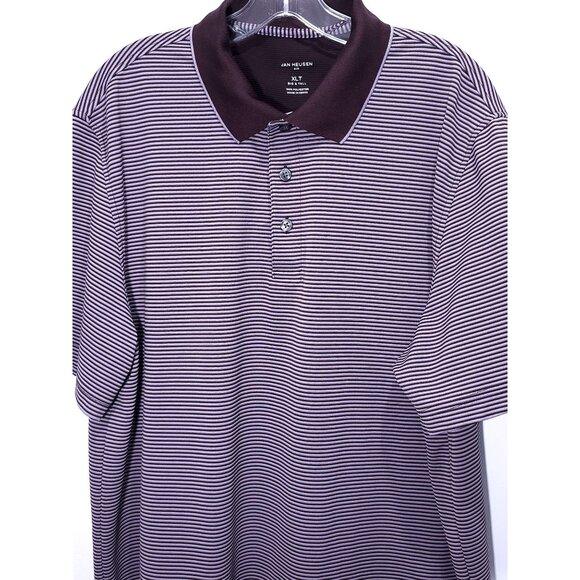 Van Heusen Other - Van Heusen Air Men's XLT Big & Tall Striped Golf Polo Shirt Purple & White